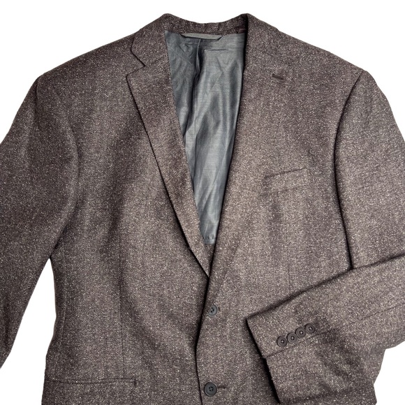 Michael Kors Herringbone Tweed Blazer Zignone Wool Silk Retro Preppy Academia